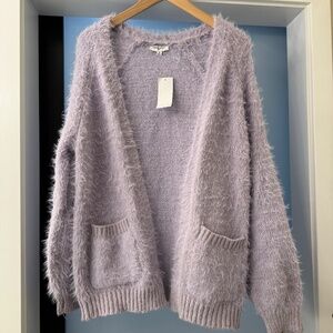 Cardigan Purple Lavender Haze Fuzzy  Size S Freshman 1996